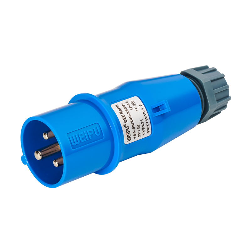 16A (2P+E) 夾爪電纜緊固插頭TYP231-IP44